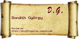 Donáth György névjegykártya