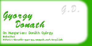 gyorgy donath business card