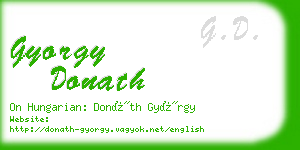 gyorgy donath business card